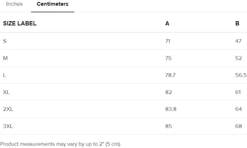 Unisex Premium T-Shirt Size Guide Chart