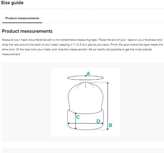 Beenie Hat Size Chart