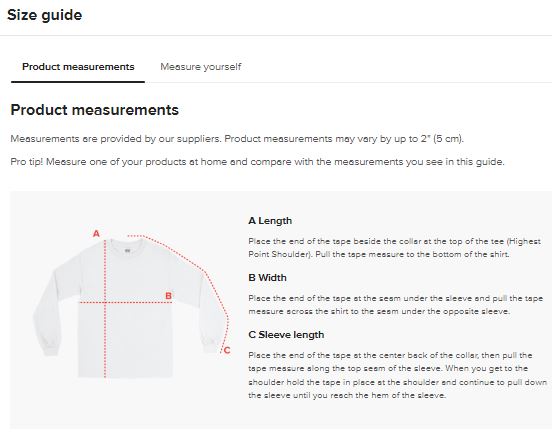 Men's Long Sleeve Shirt Size Chart